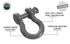 Overland Vehicle Systems 3/4in 4.75 Ton Recovery Shackle, Gray