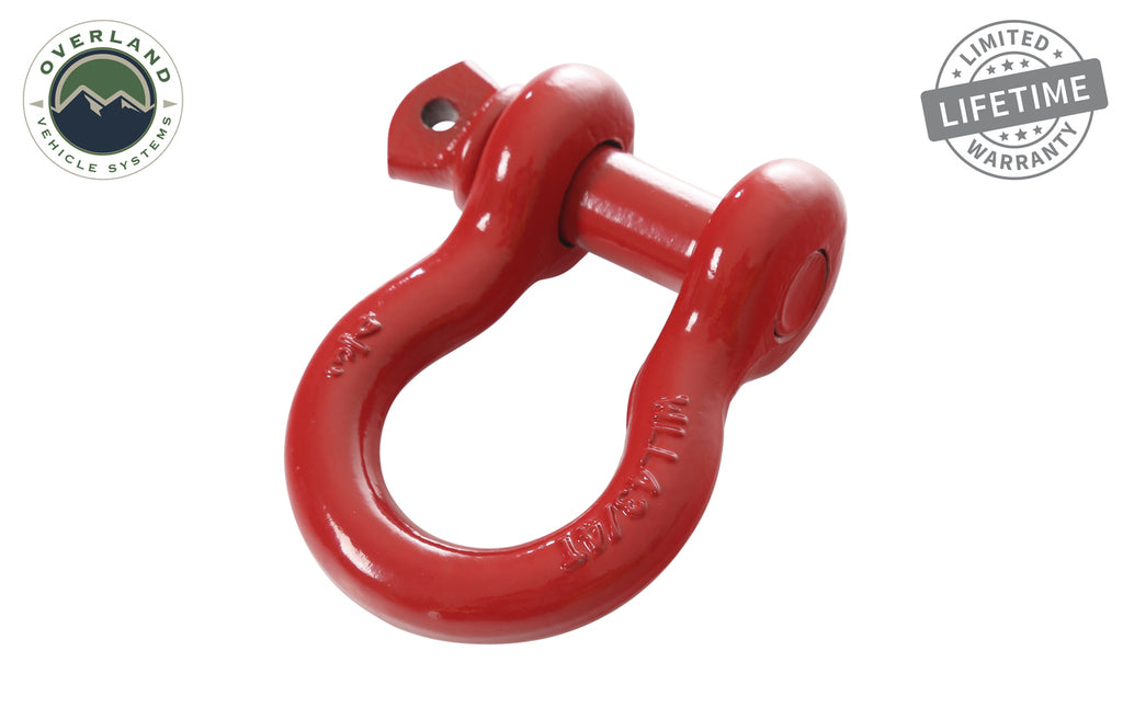 Overland Vehicle Systems 3/4in 4.75 Ton Recovery Shackle - Red