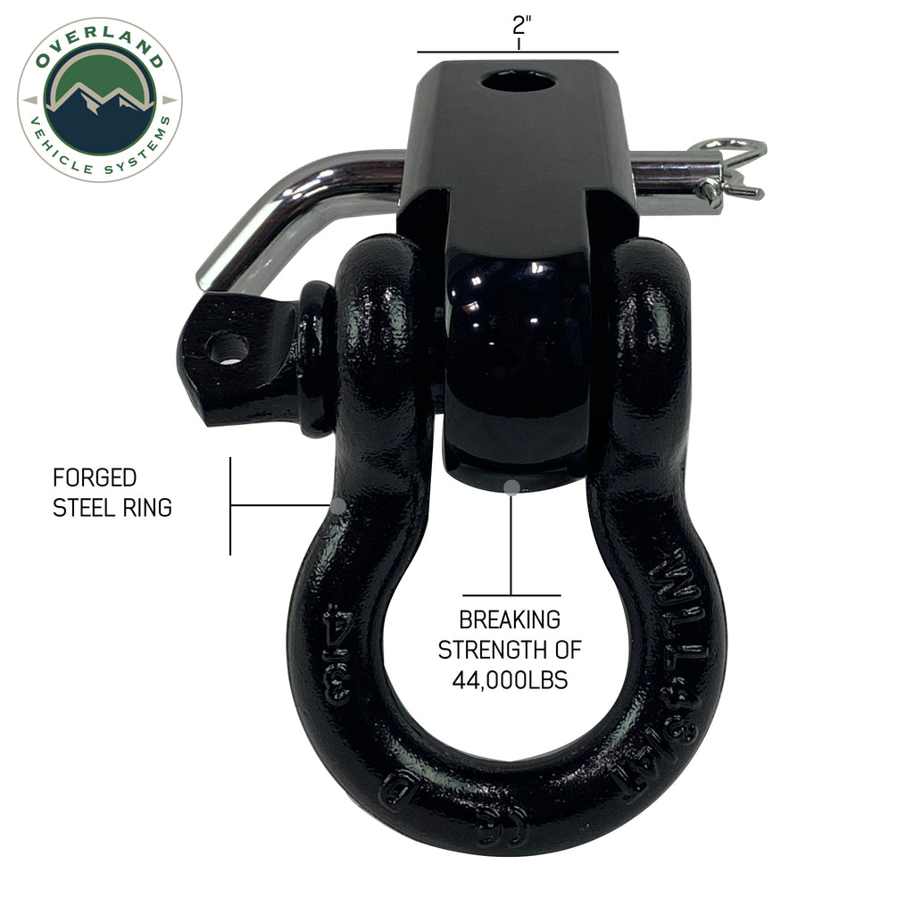 Overland Vehicle Systems Receiver Mount 3/4in 4.75 Ton Recovery Shackle