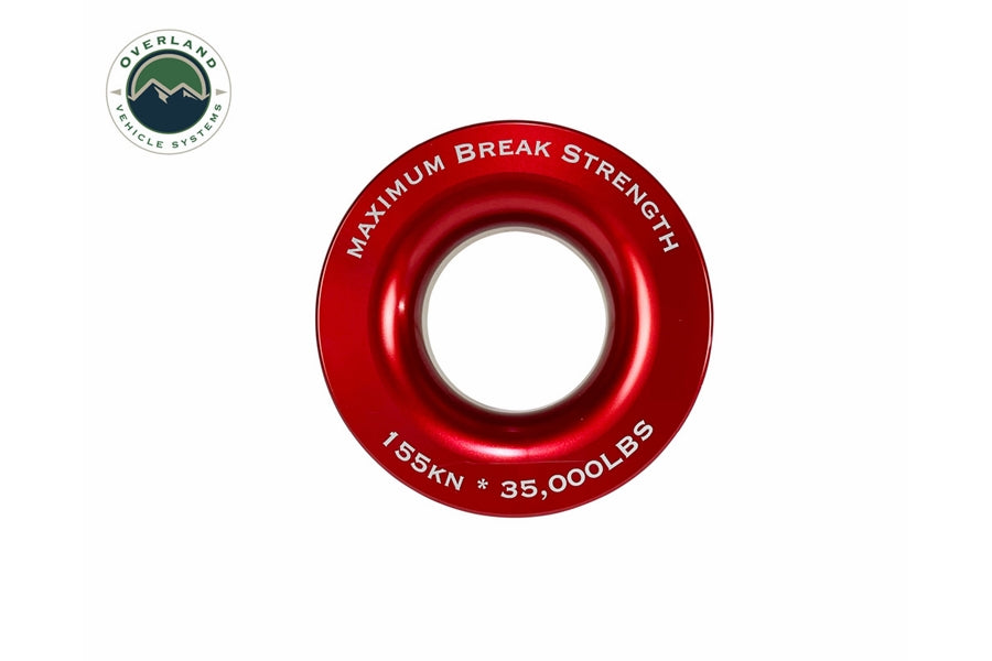 Overland Vehicle Systems Recovery Ring 2.5in -  10000 lb. Red w/ Storage Bag