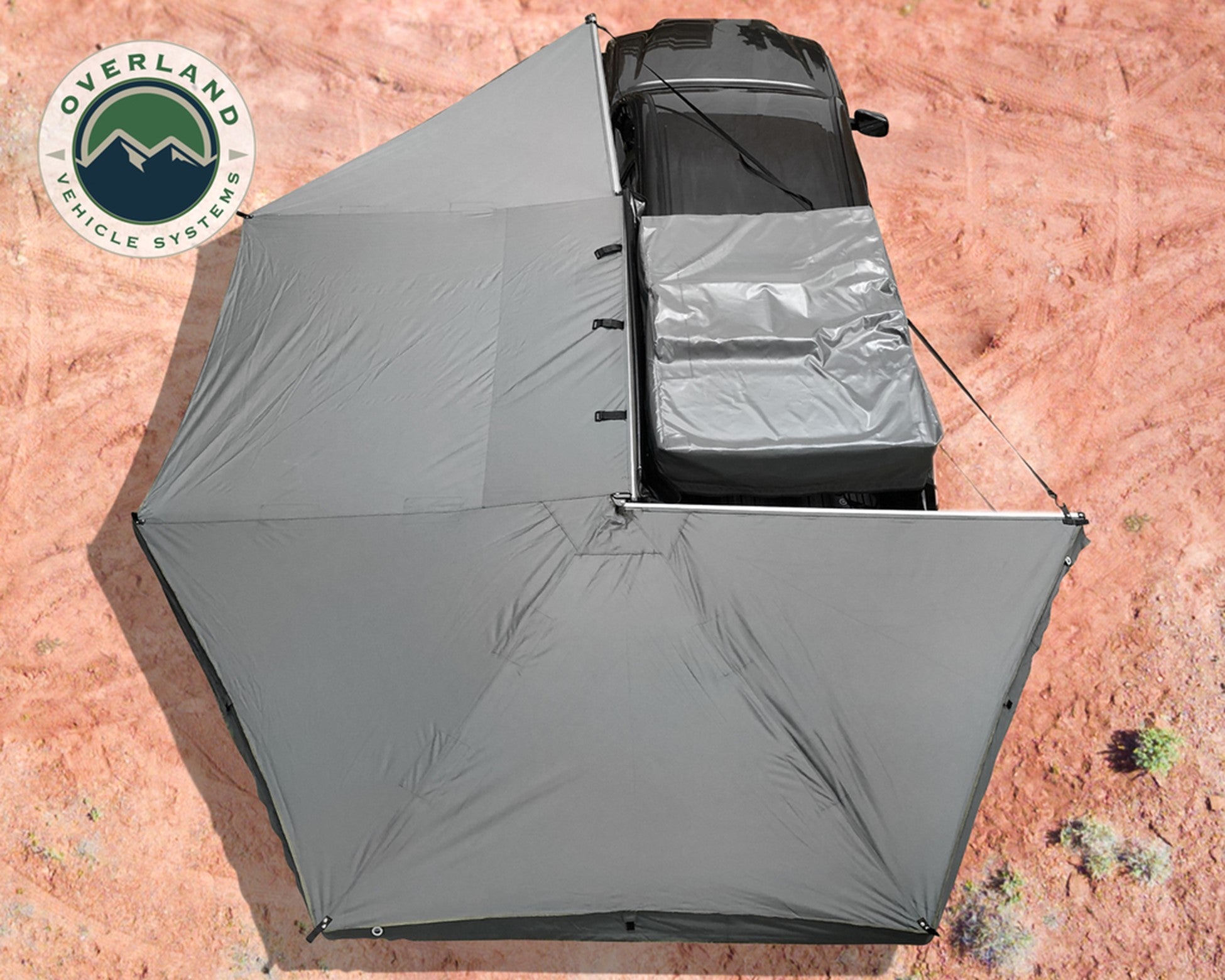 Overland Vehicle Systems Nomadic 270 Awning, Dark Gray w/ Black Transit Cover, Driver Side