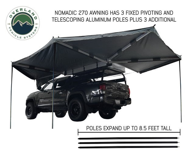 Overland Vehicle Systems Nomadic 270 Awning & Wall 1, 2, 3 & Mounting Brackets - Driver Side