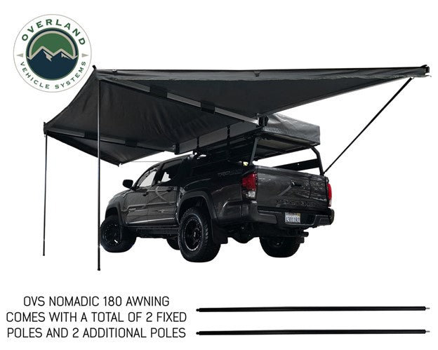 Overland Vehicle Systems Nomadic Awning 180 - Dark Gray Cover w/ Black Cover