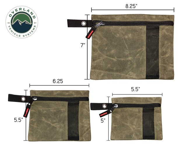 Overland Vehicle Systems Small Bags - Set of 3, Waxed Canvas