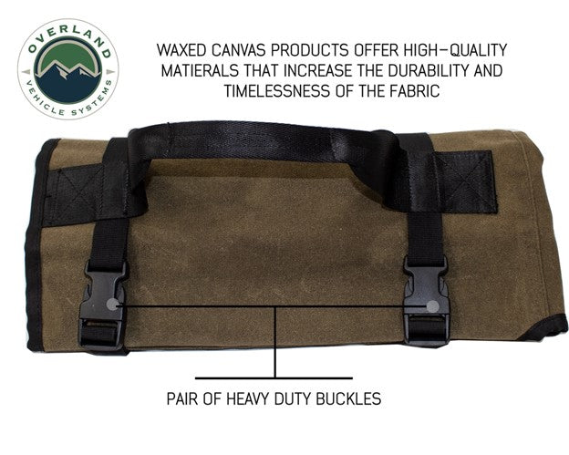 Overland Vehicle Systems Rolled Tools Bag, Waxed Canvas