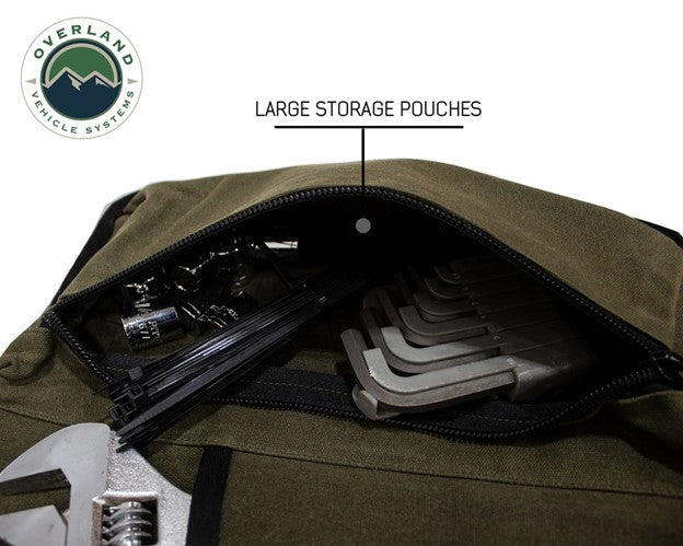 Overland Vehicle Systems Rolled Tools Bag, Waxed Canvas