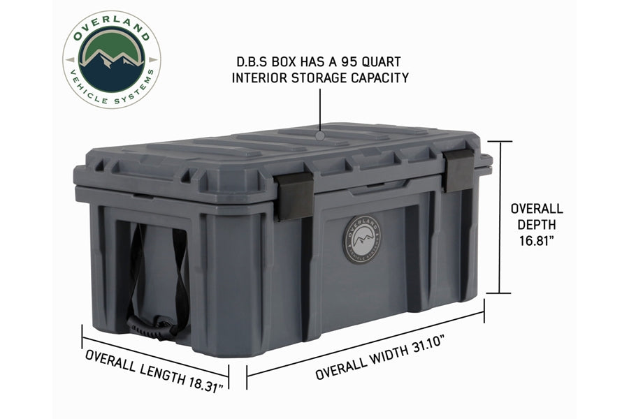 Overland Vehicle Systems Dry Storage Box 95qt - Dark Grey