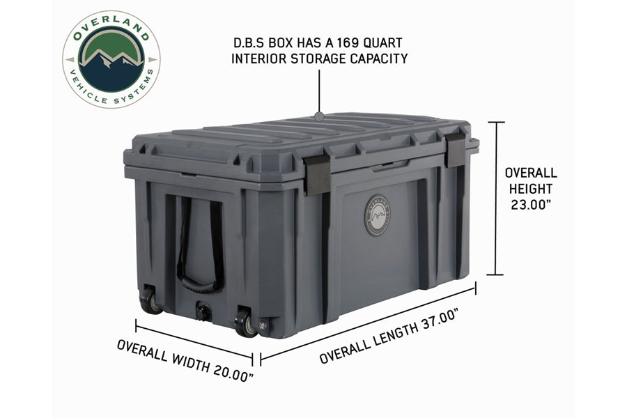 Overland Vehicle Systems Dry Storage Box 169qt - Dark Grey